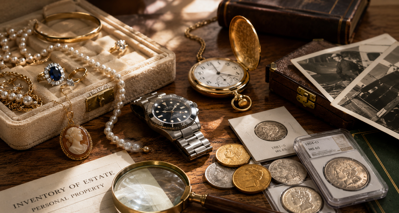 Inherited Valuables Guide: What to Do With Jewelry, Watches, Coins & Family Heirlooms