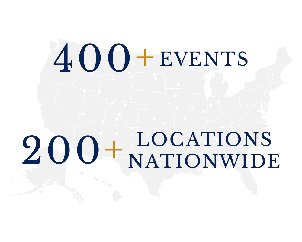 More Than 400 Events and 200 Locations Nationwide!