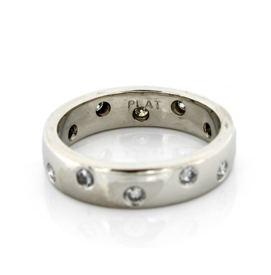 Platinum .75ctw Round Diamond Ring Size 7 Band Width 4.9mm