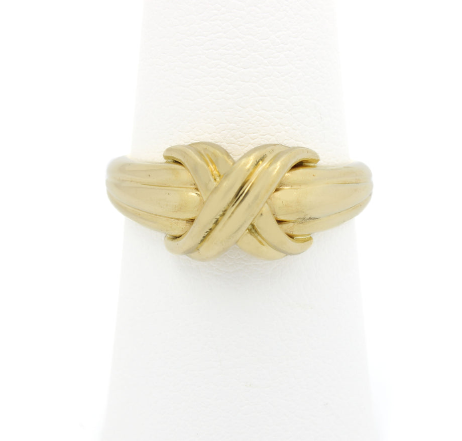 Vintage Tiffany & Co. 18k Yellow Gold Signature X Ring Size