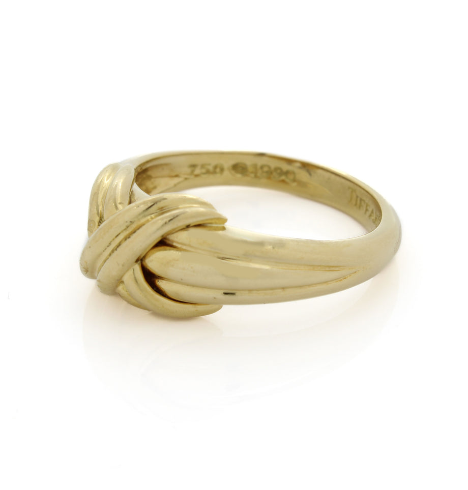 Vintage Tiffany & Co. 18k Yellow Gold Signature X Ring Size 7.75