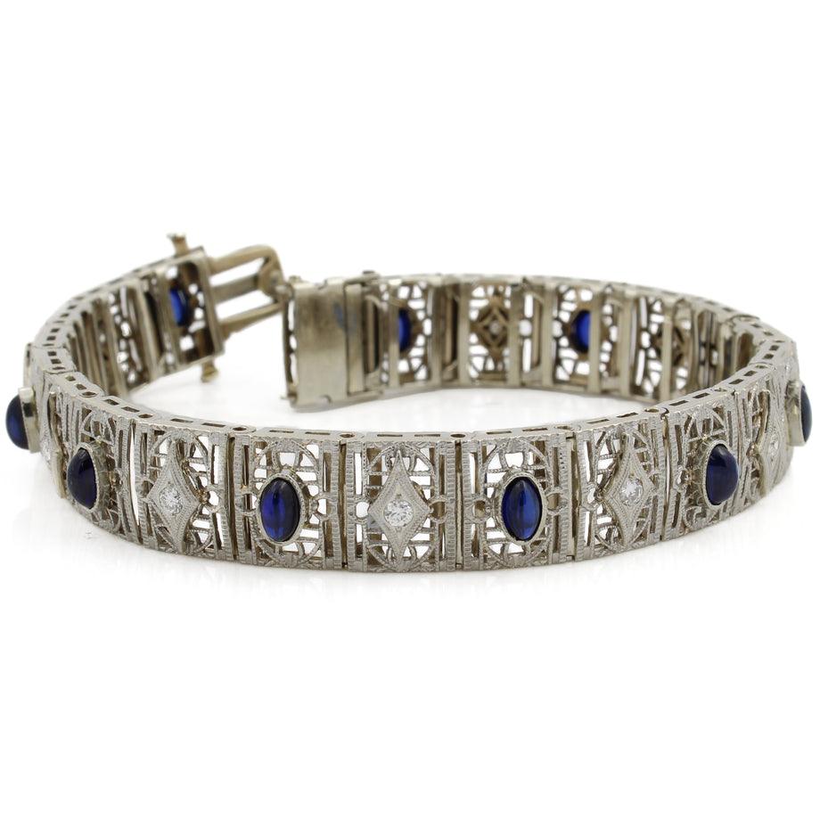 BELLE ÉPOQUE Sapphire Bracelet 18K WG White gold bracelet with
